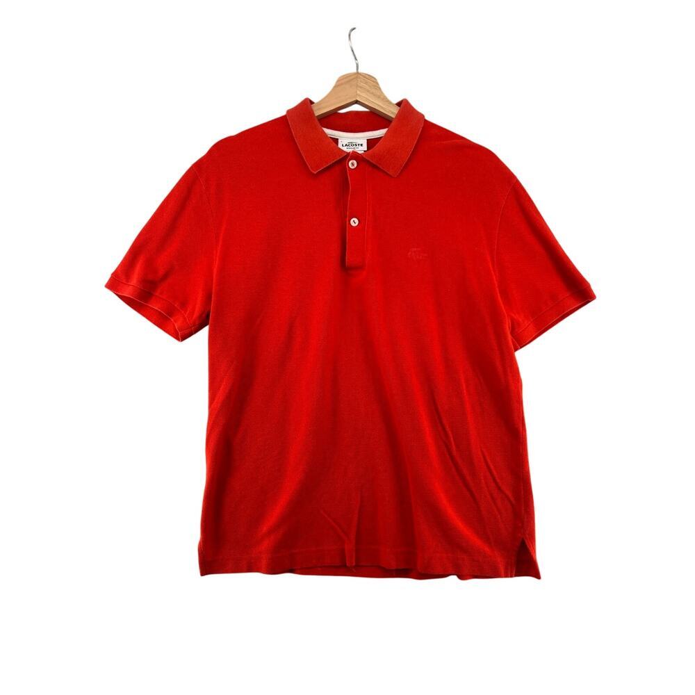 Vintage Lacoste Regular Fit Polo Shirt Red Orange Missing Croc Men’s Size 6